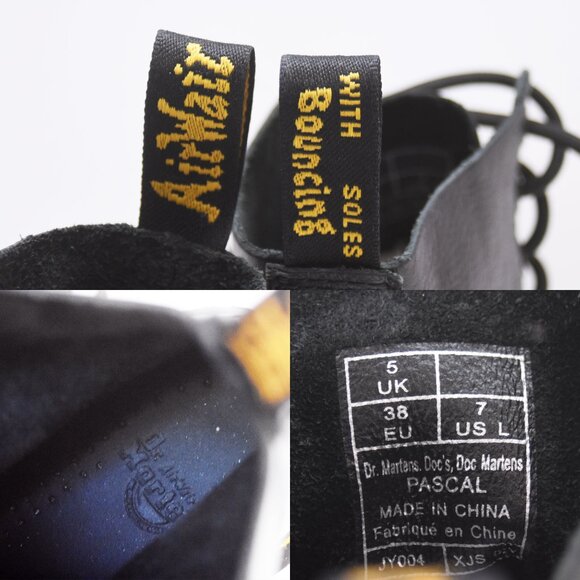 Dr. Martens Black Combat Boots Pascal Virginia Leather Lace Up Women Sz 7 US - Picture 2 of 15